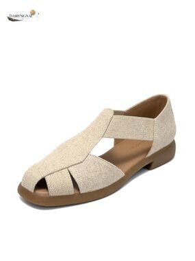 Aerosoles Women's 4give Linen Fisherman Sandals Flat Slip On Ankle Strap